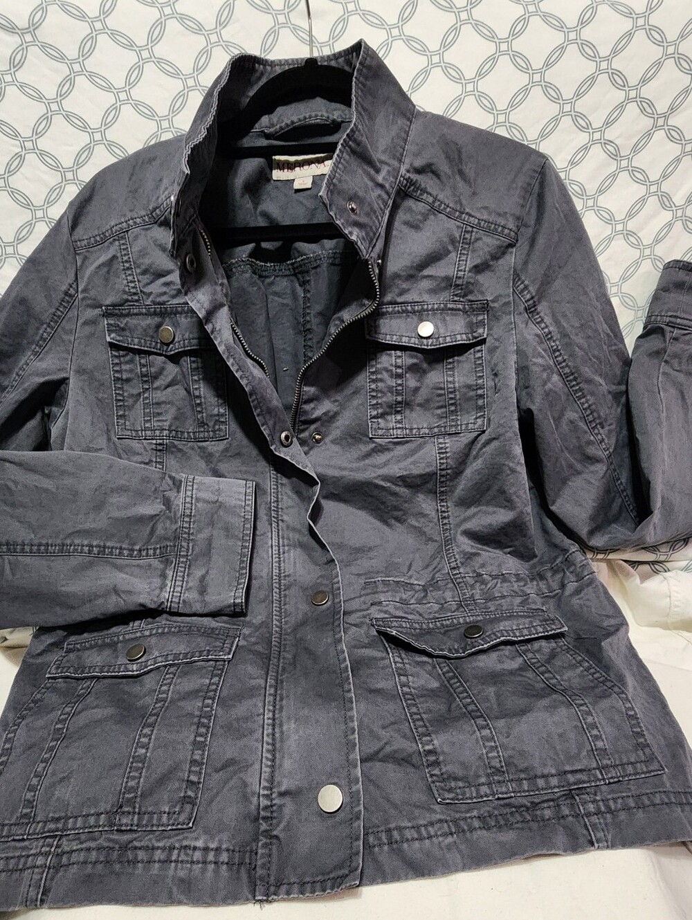 Merona Gray Utility Jacket with Front Pockets, LARGE